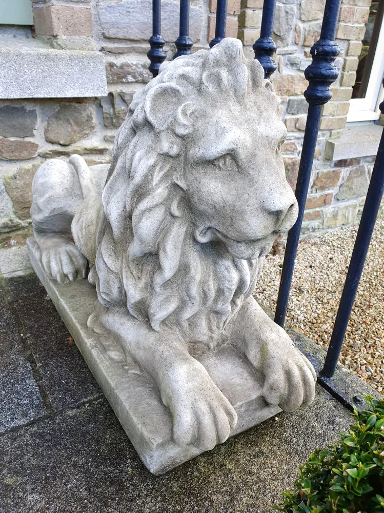  Pair Of 20th Century Seated Stone Lions 