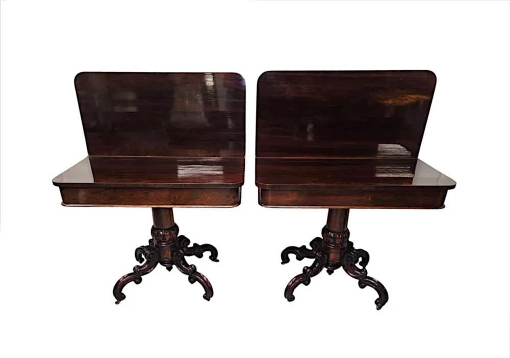 A Fabulous Pair of 19th Century Irish Turnover Leaf Tea Tables