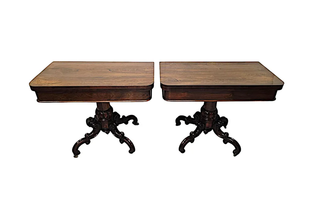 A Fabulous Pair of 19th Century Irish Turnover Leaf Tea Tables
