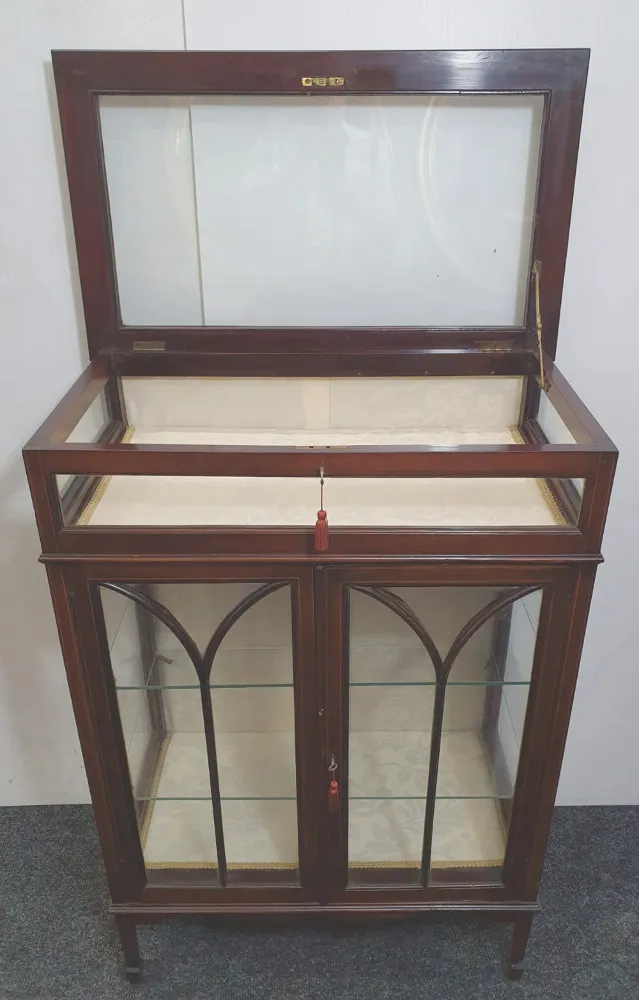 Edwardian Inlaid Mahogany Display Cabinet 