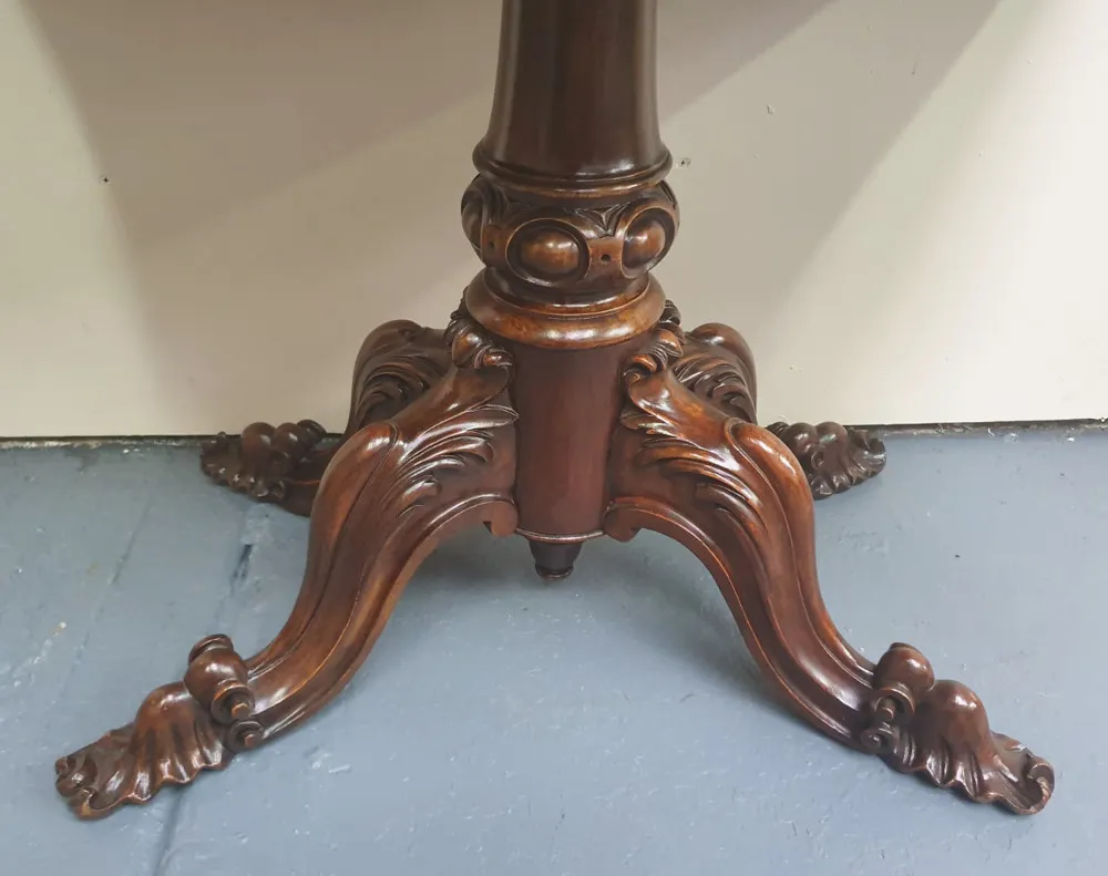 19th Century Walnut Turn Over Leaf Card Table