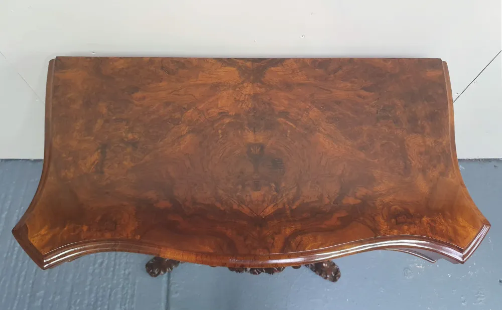 19th Century Walnut Turn Over Leaf Card Table