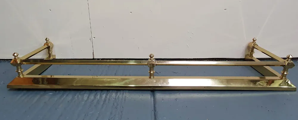 19th Century Polished Brass Fire Fender