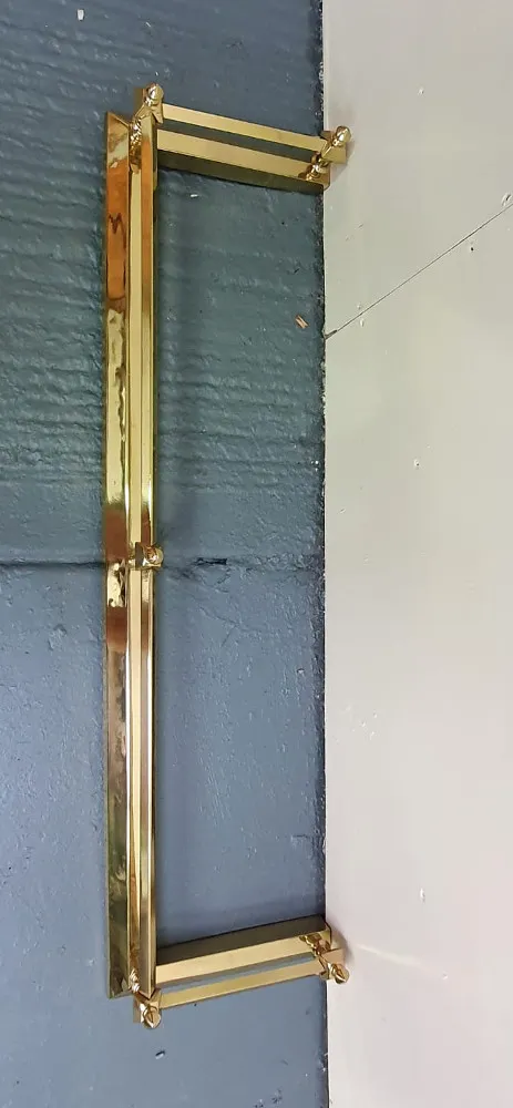 19th Century Polished Brass Fire Fender