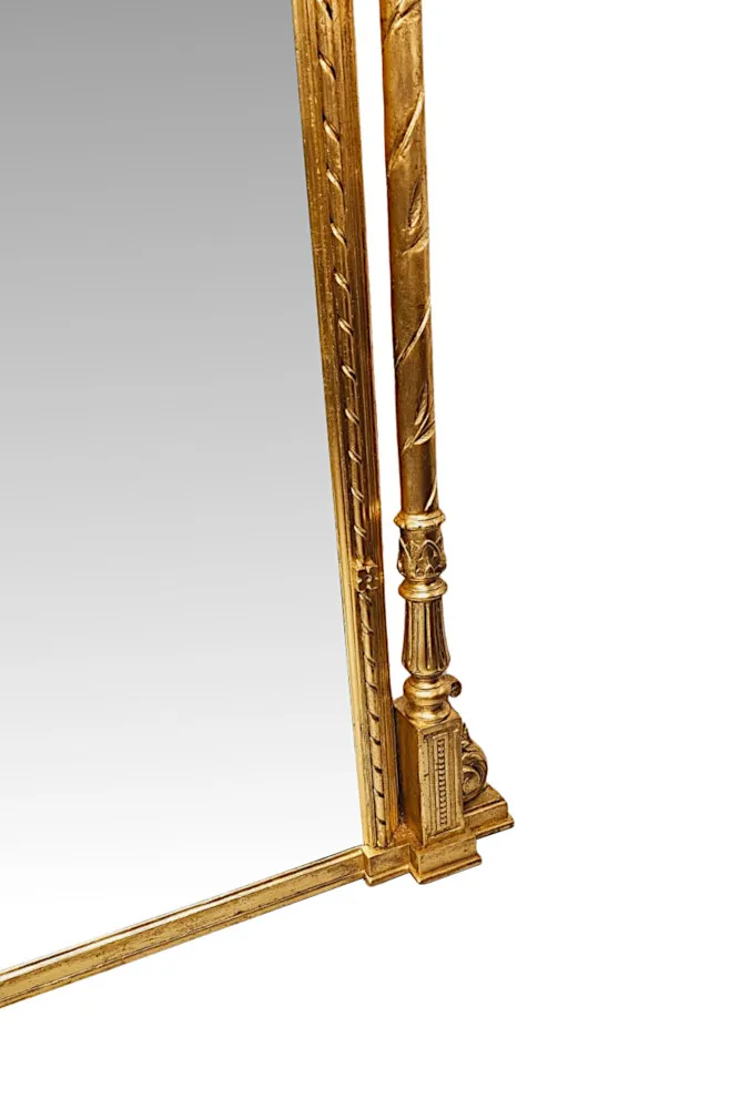 An Exceptional Massive 19th Century Giltwood Overmantel Mirror