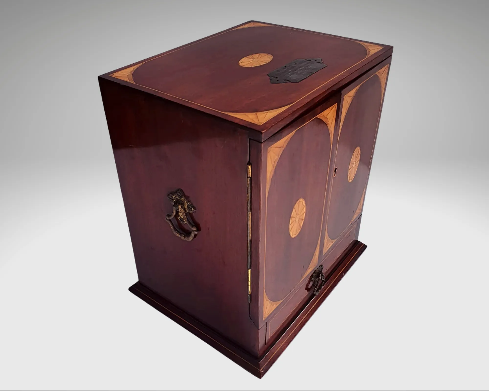 Edwardian Inlaid Mahogany Smokers Cabinet 