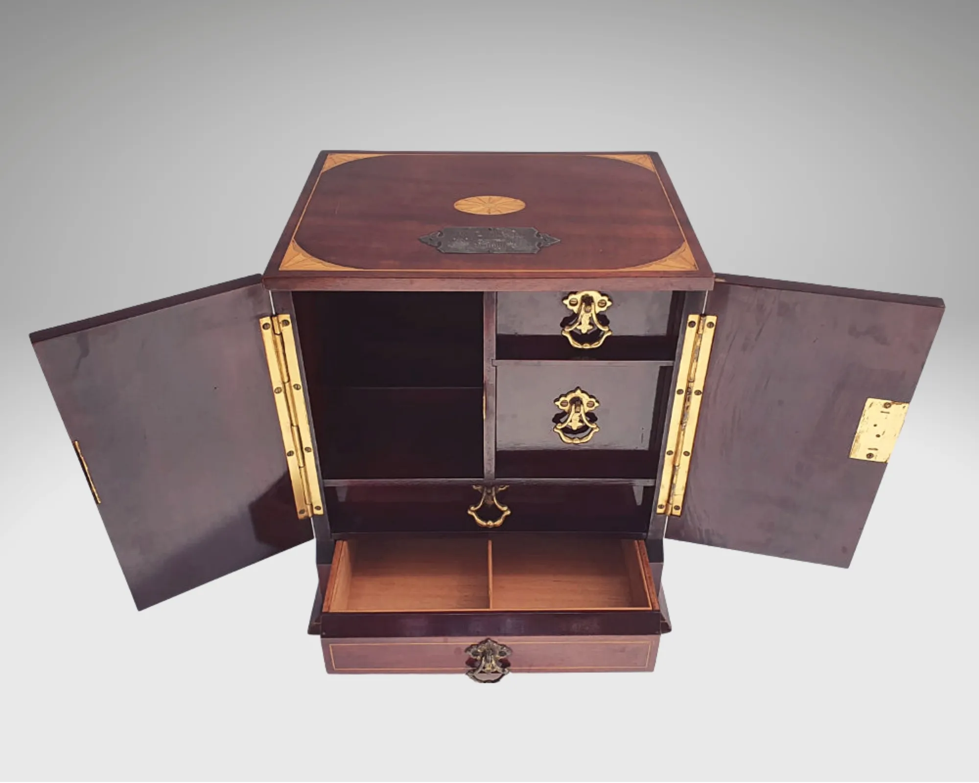 Edwardian Inlaid Mahogany Smokers Cabinet 