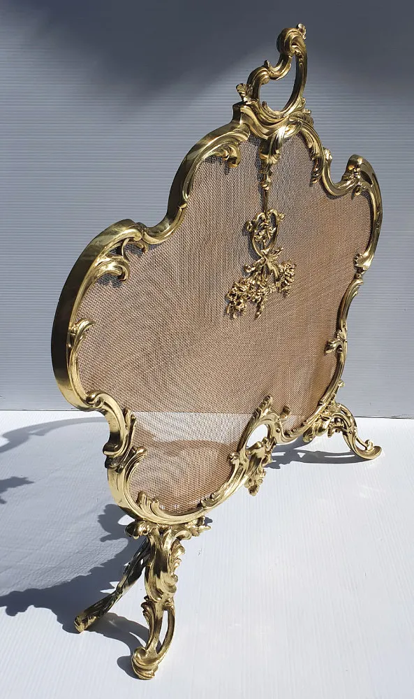 19th Century Brass Firescreen