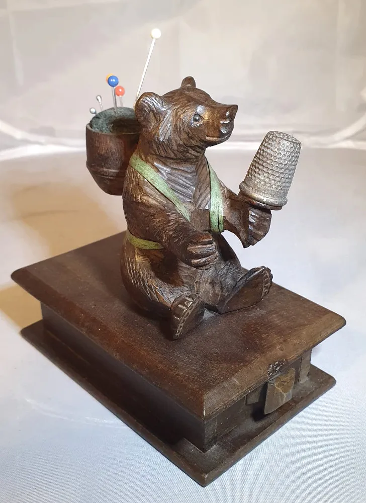 19th Century Black Forest Bear With Sewing Drawer