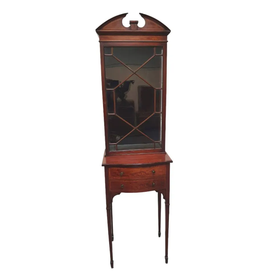 Edwardian Inlaid Mahogany Display or Bookcase