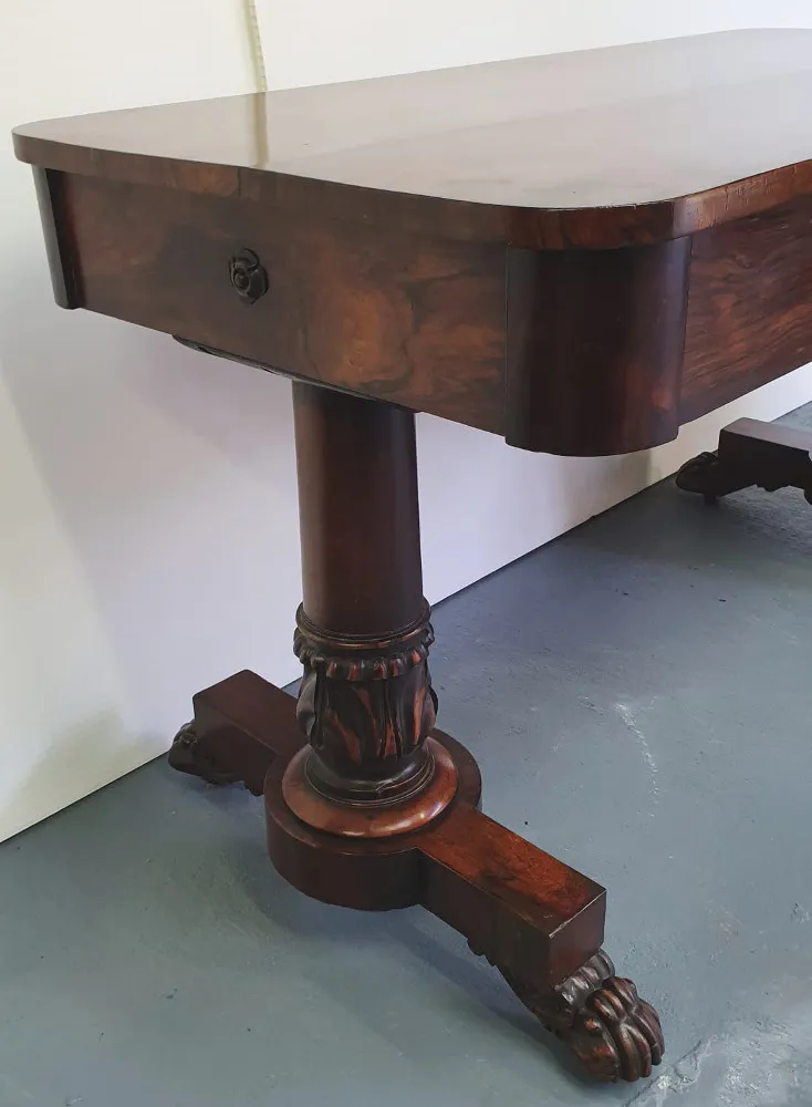 19th Century Irish Rosewood Library or Centre Table
