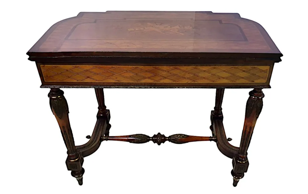 19th Century Mahogany and Satinwood Turn Over Leaf Card Table