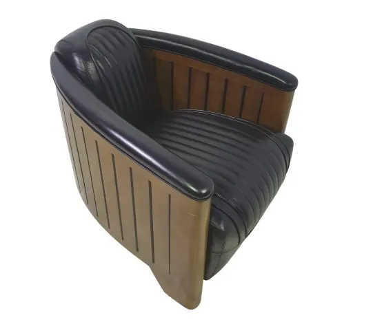 Art Deco Style Leather Club Armchair 