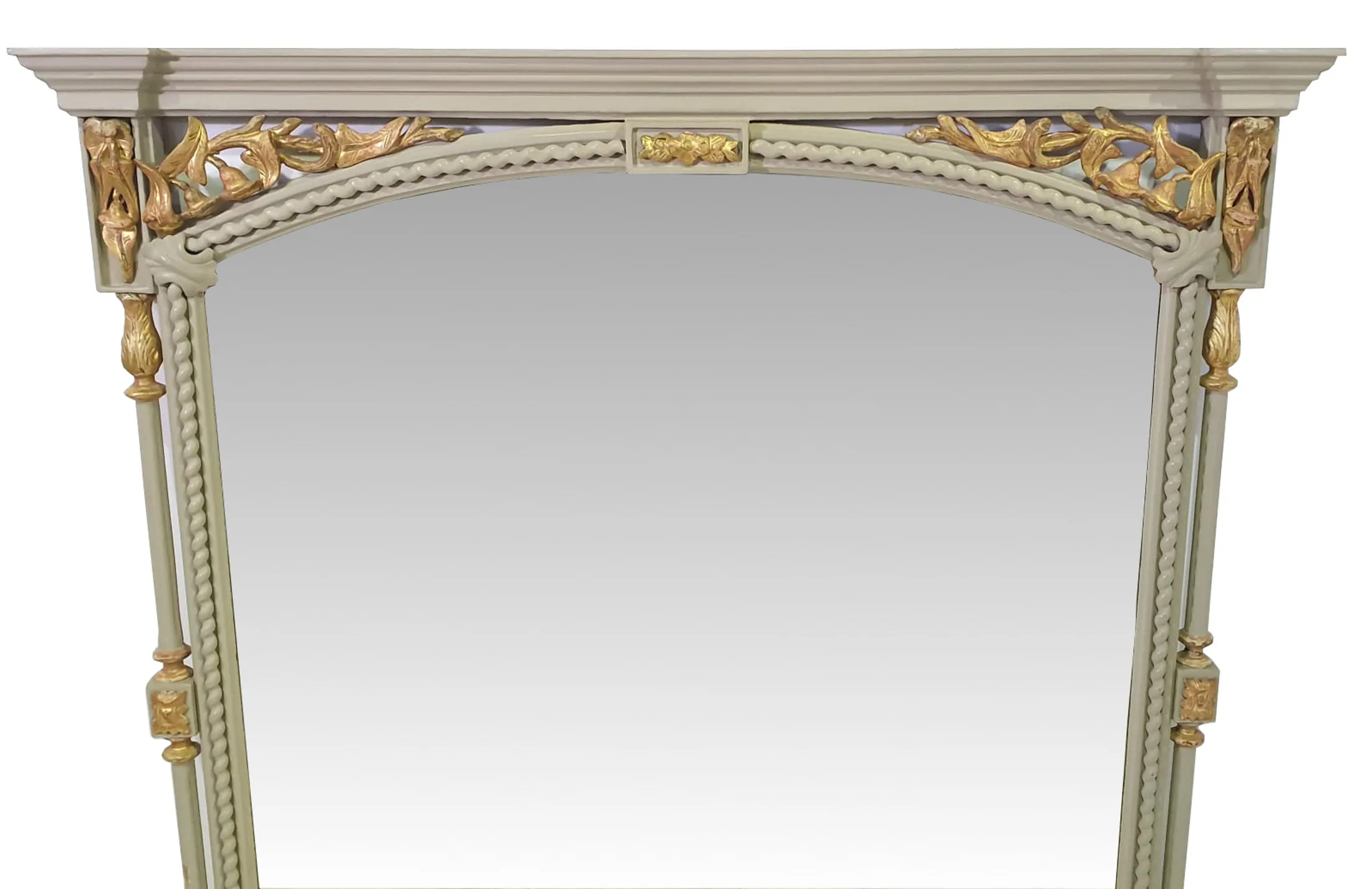 19th Century Painted and Gilded Overmantle Mirror 