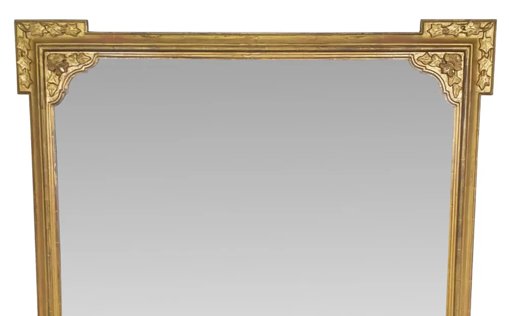 19th Century Square Top Gilt Overmantle Mirror