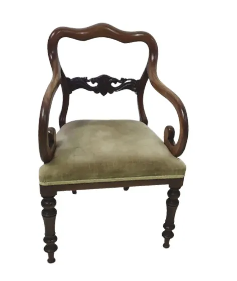 Pair of 19th Century Mahogany Carver Armchairs