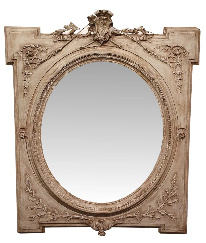  19th Century Oval Framed Painted Mirror