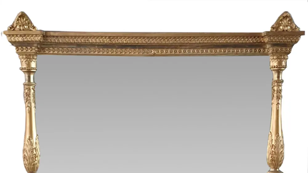 19th Century Rectangular Shaped Overmantle Mirror