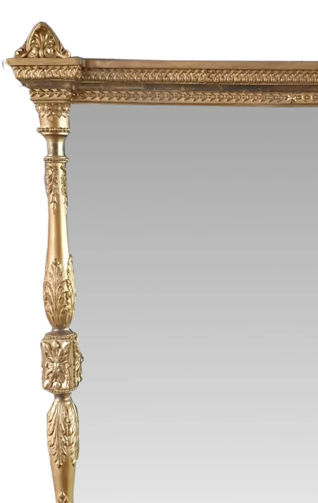 19th Century Rectangular Shaped Overmantle Mirror