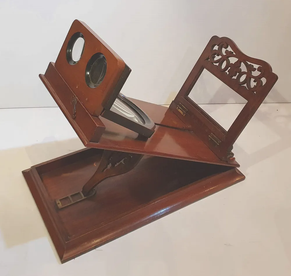 19th Century Mahogany Stereoscope Viewer