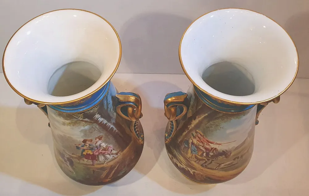 Lovely 19th Century Pair of Porcelain Vases