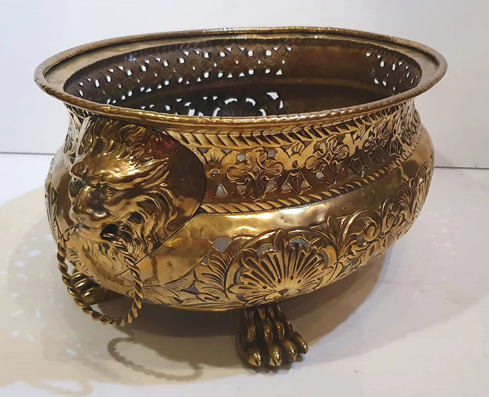 19th Century Planter with Lion Head Handles