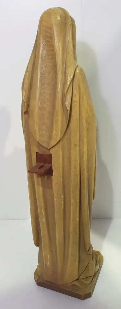 Early 20th Century Hand Carved Pine Statue of the Virgin Mary