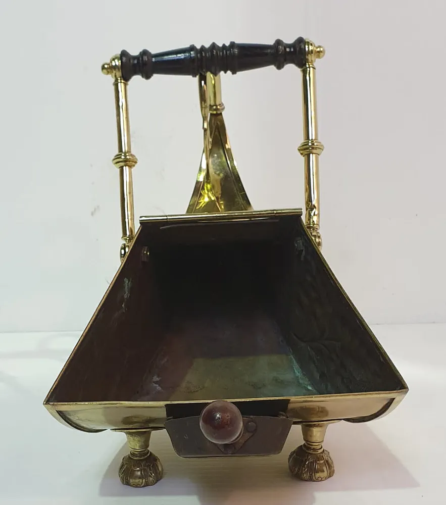 19th Century Embossed Brass Coal Scuttle