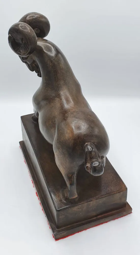 Modern Bronze Statue of a Goat 