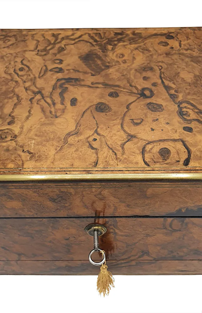 A Very Fine 19th Century Brass Bound Ladies Travelling Vanity Case
