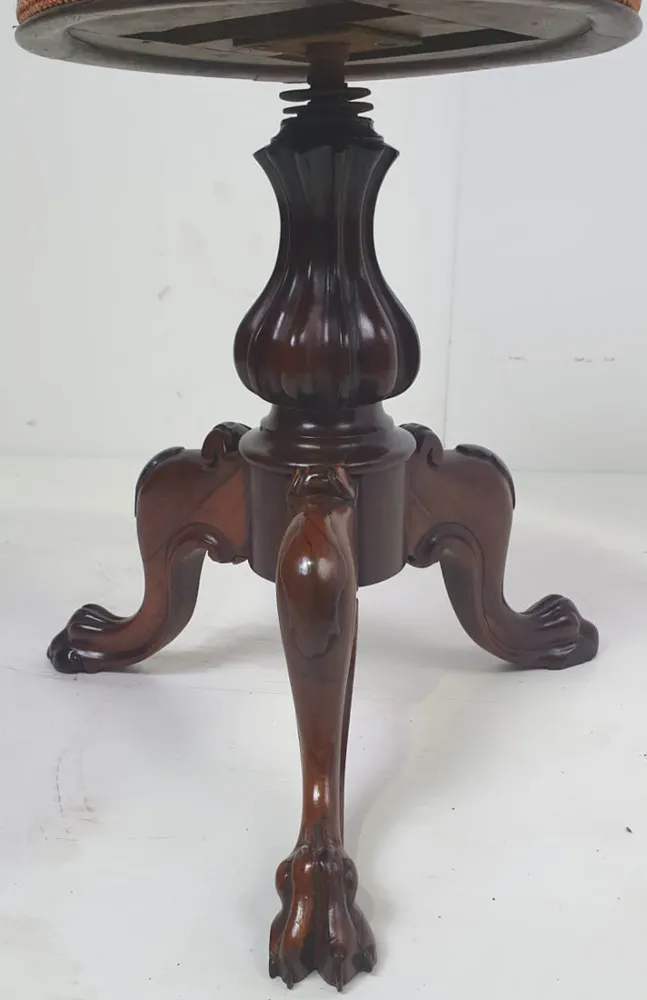 19th Century Rosewood Revolving Piano Stool 