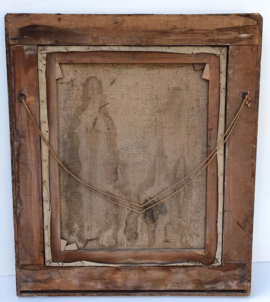 19th Century Oil on Canvas of Jesus on Cross