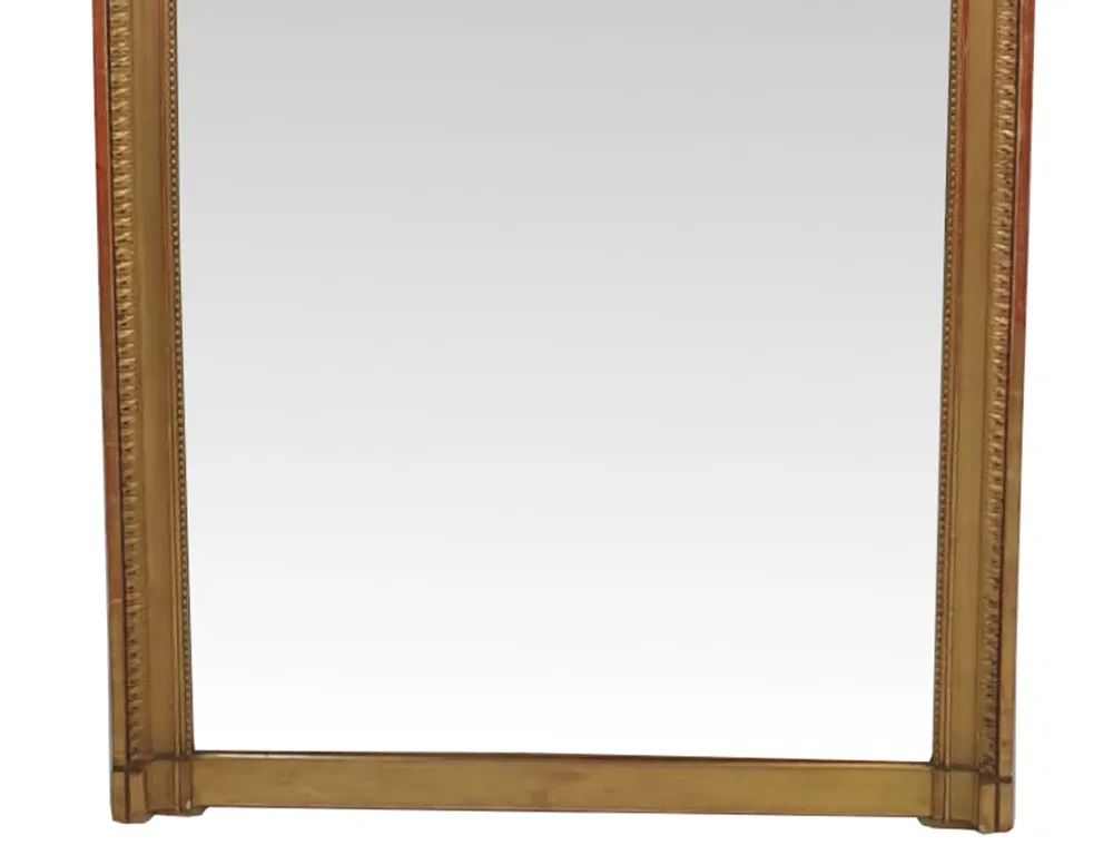 Tall 19th Century Gilt Framed Pier Hall Mirror with Bevelled Glass