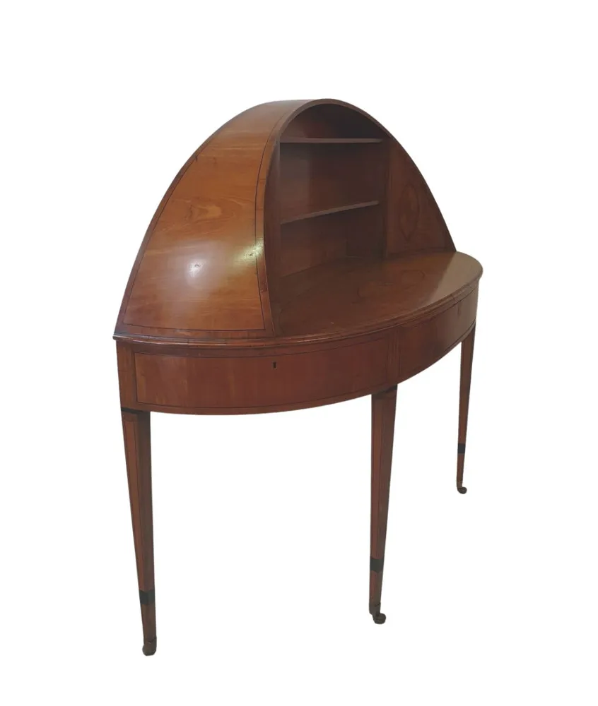 Rare 19th Century Inlaid Satinwood Sheraton Design Carlton House Desk