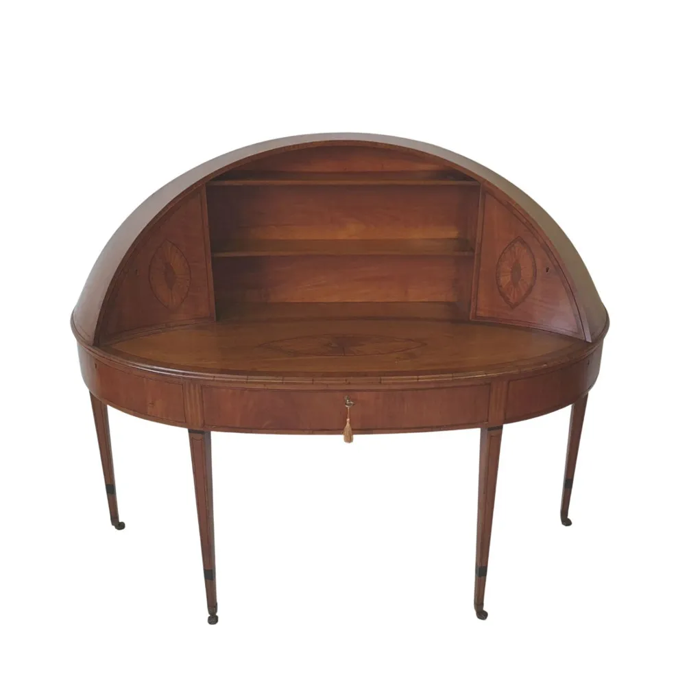 Rare 19th Century Inlaid Satinwood Sheraton Design Carlton House Desk