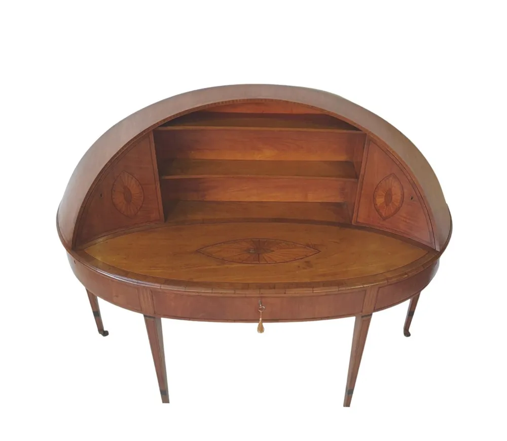 Rare 19th Century Inlaid Satinwood Sheraton Design Carlton House Desk
