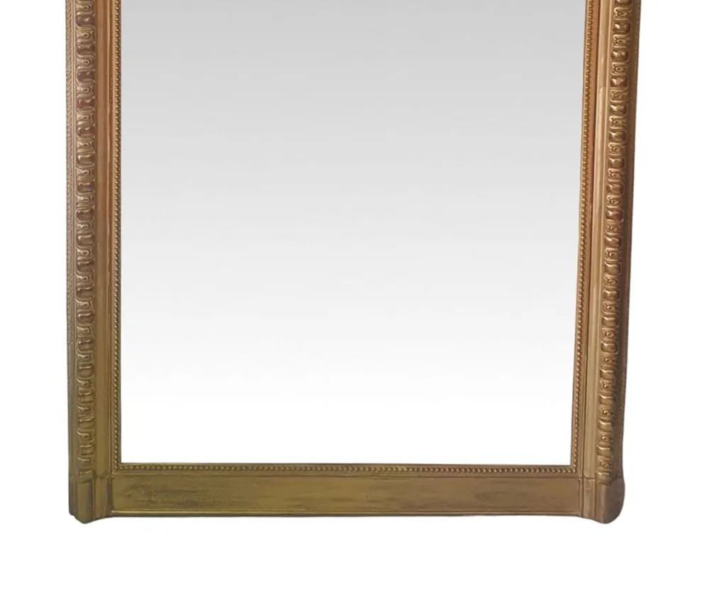 A Fabulous 19th Century Large Gilt Wood Leaner or Dressing Mirror 