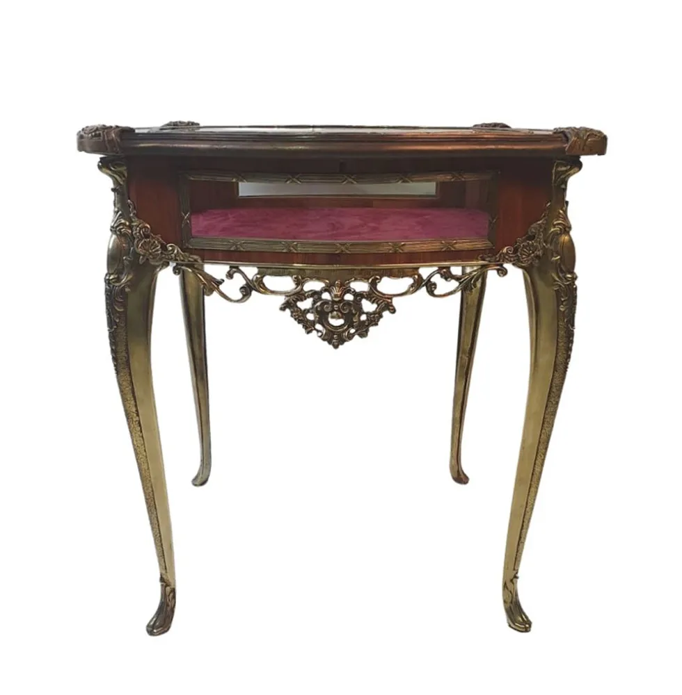 Very Rare Museum Quality 19th Century Brass and Kingwood Bijouterie Table 