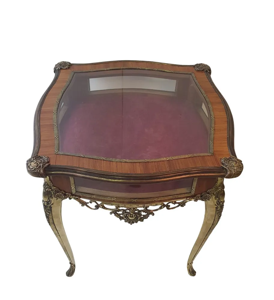 Very Rare Museum Quality 19th Century Brass and Kingwood Bijouterie Table 