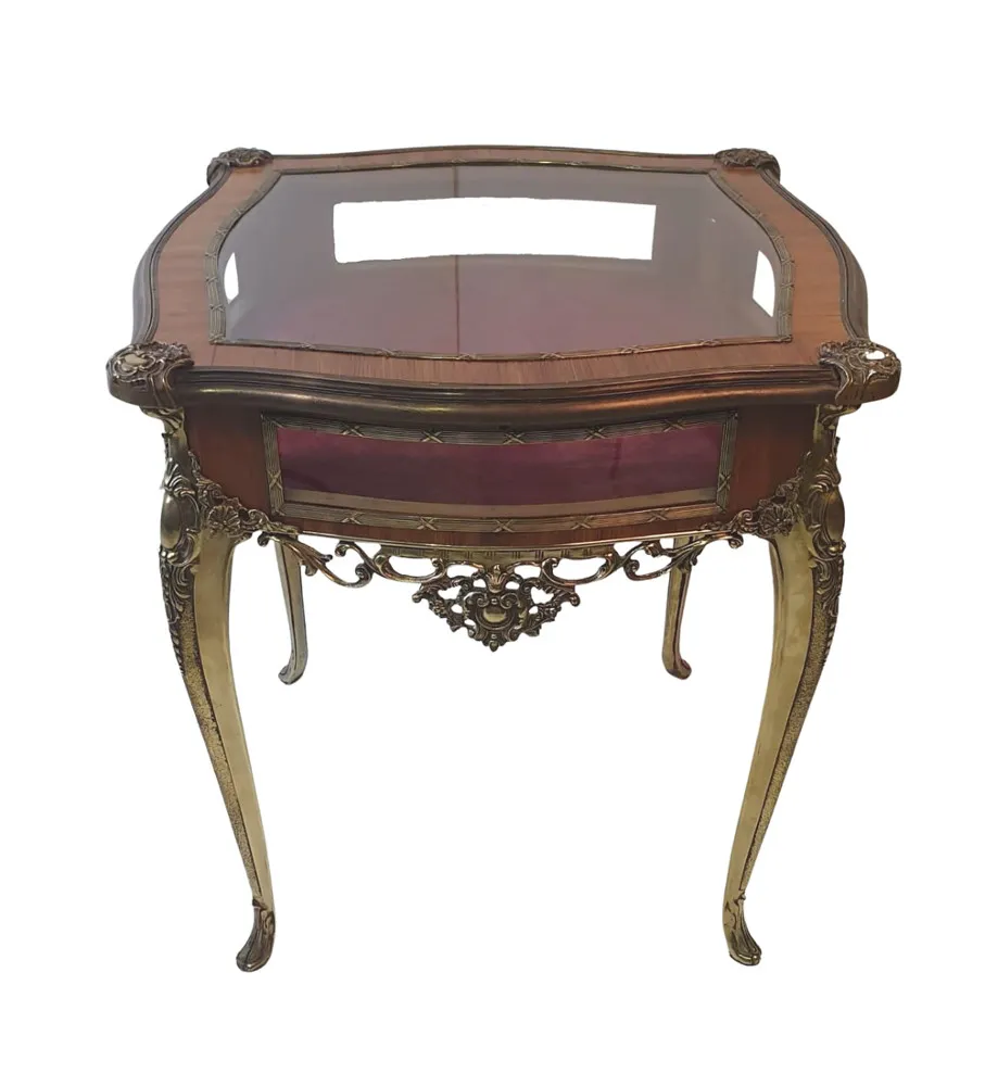 Very Rare Museum Quality 19th Century Brass and Kingwood Bijouterie Table 