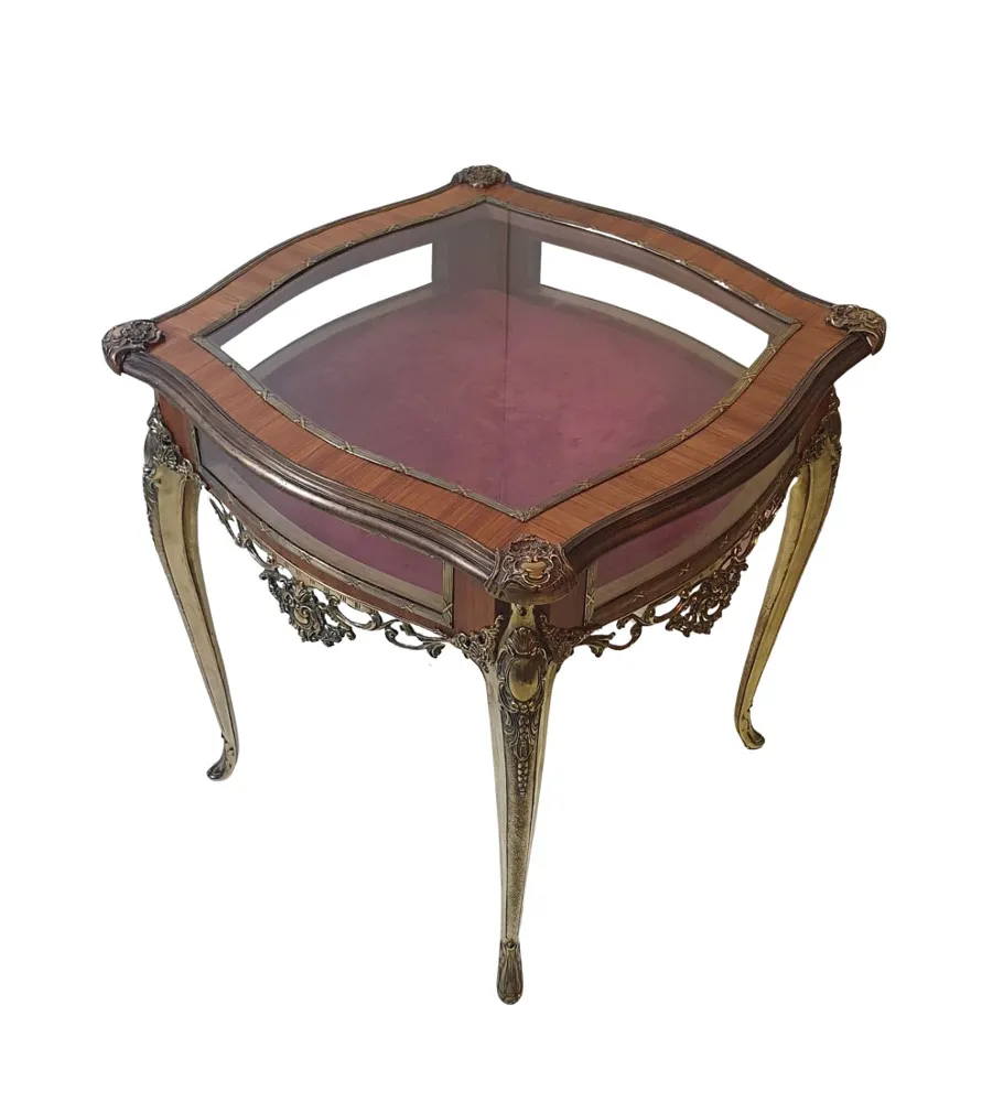 Very Rare Museum Quality 19th Century Brass and Kingwood Bijouterie Table 