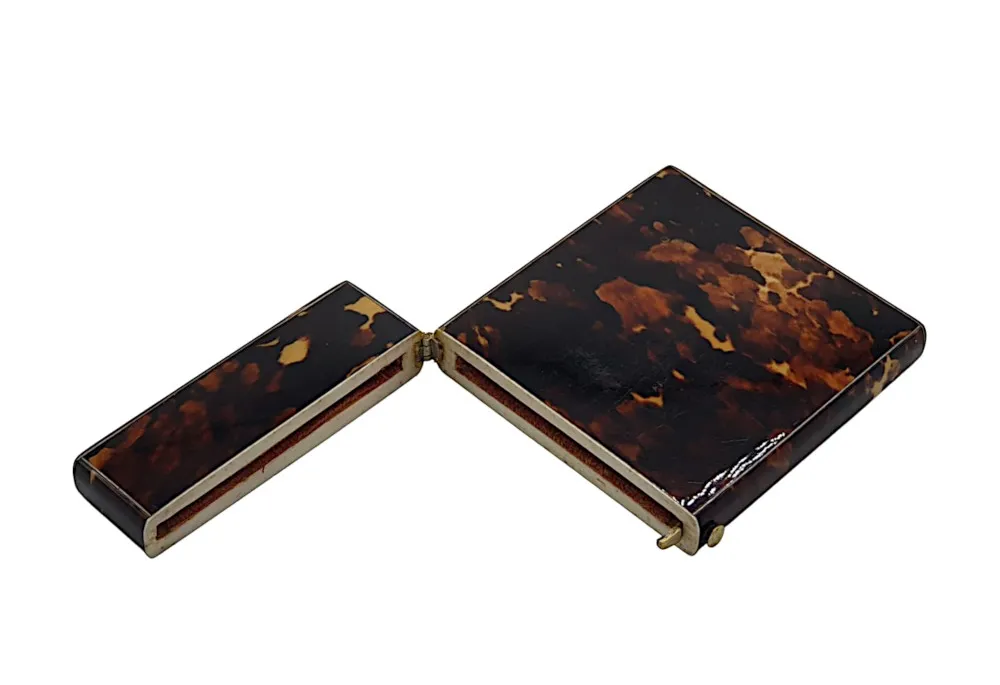  A Very Collectible 19th Century Tortoise Shell Card Case 
