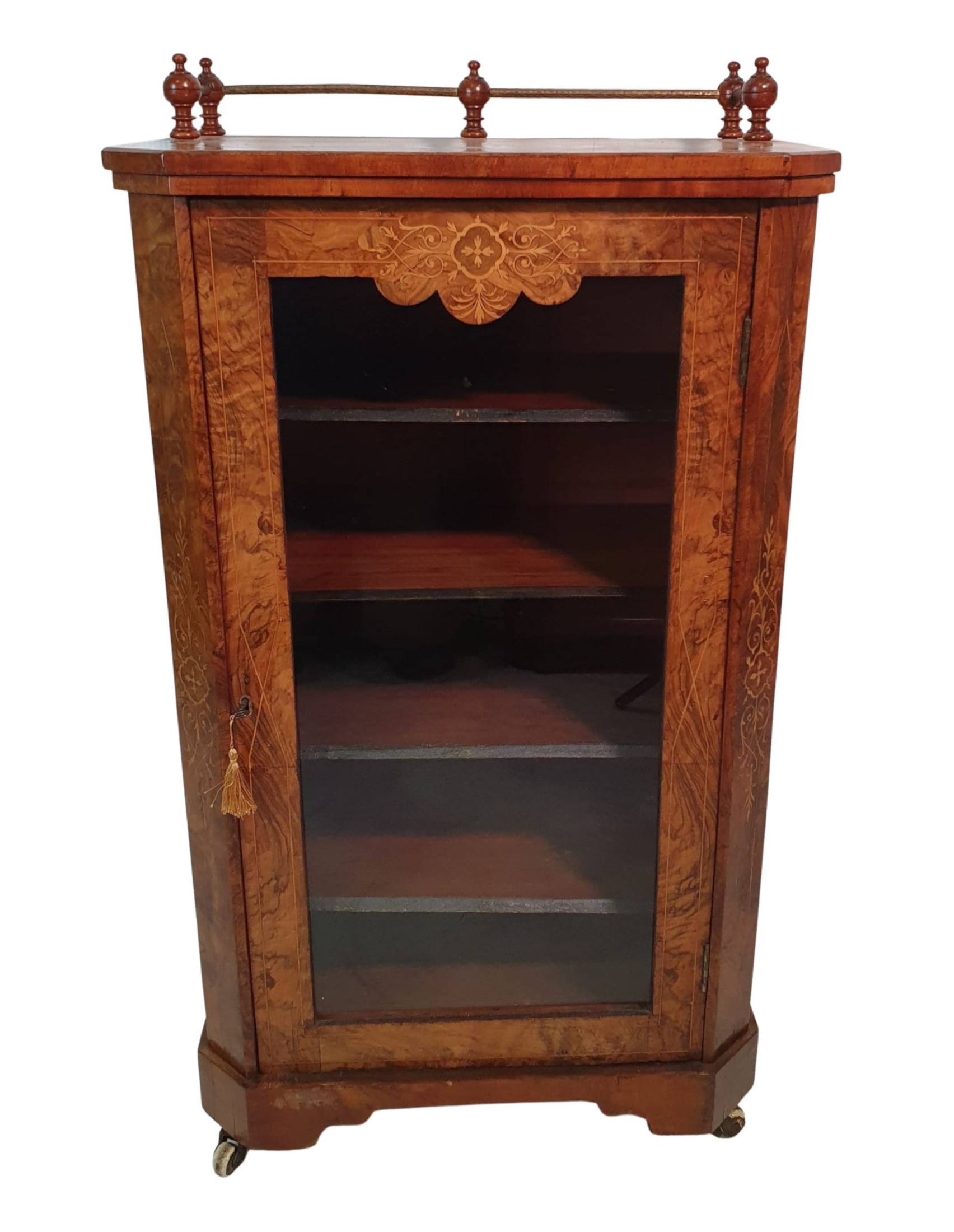 A Fine 19th Century Inlaid Burr Walnut Music Cabinet