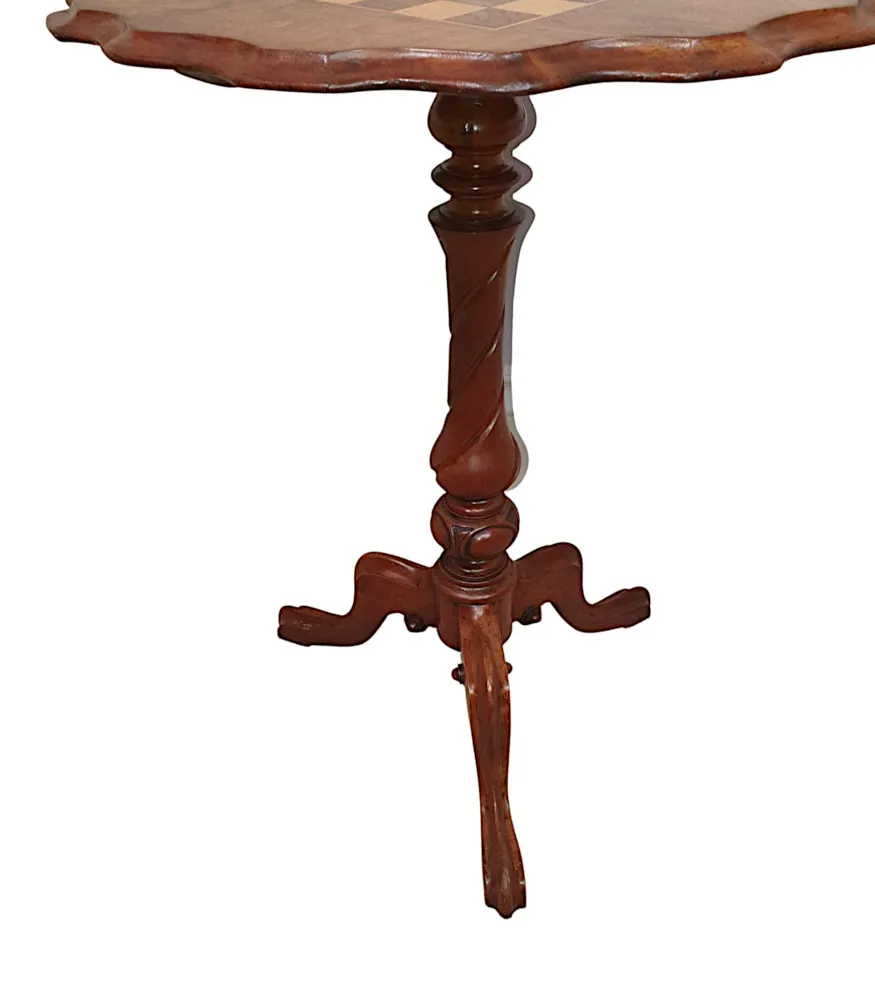A Fine 19th Century Burr Walnut and Fruitwood Chess Table