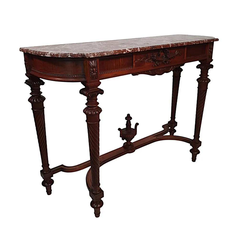  A Lovely Early 20th Century Marble Top Console Table