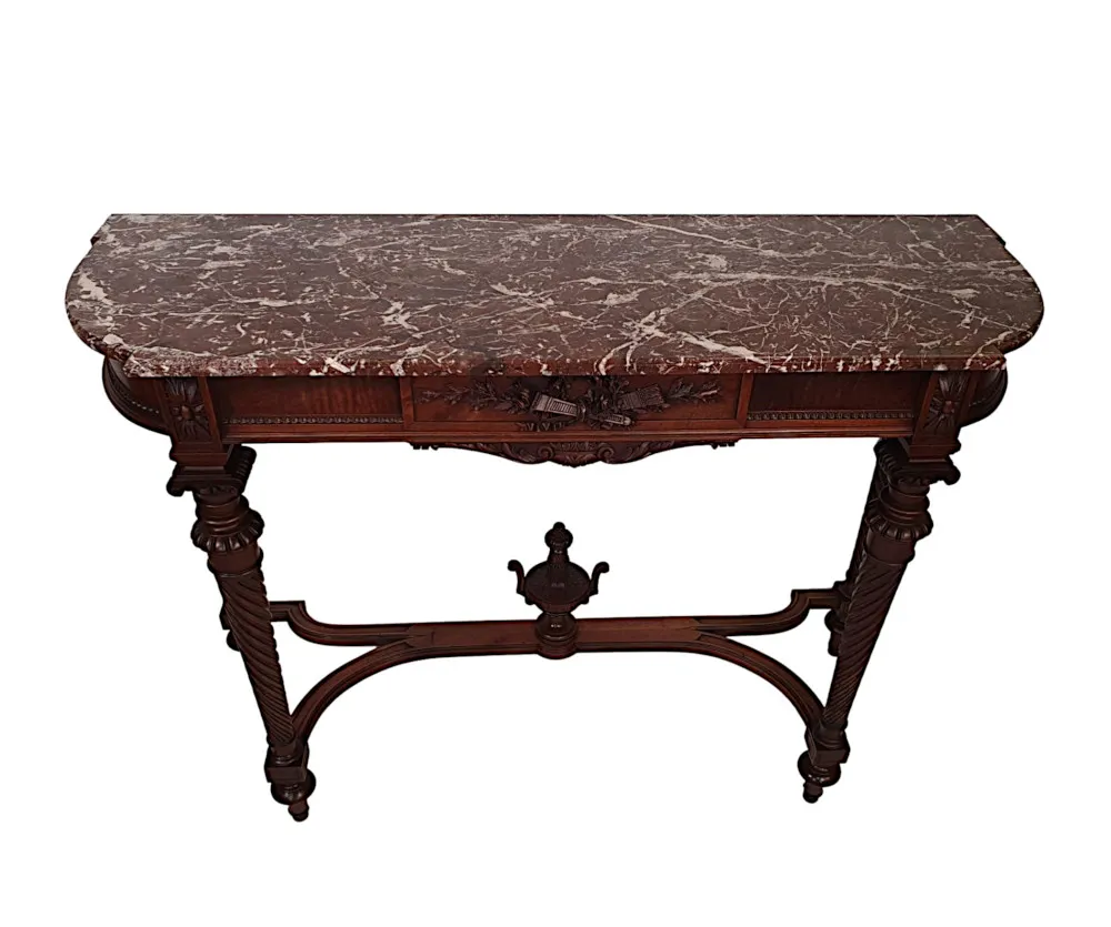  A Lovely Early 20th Century Marble Top Console Table