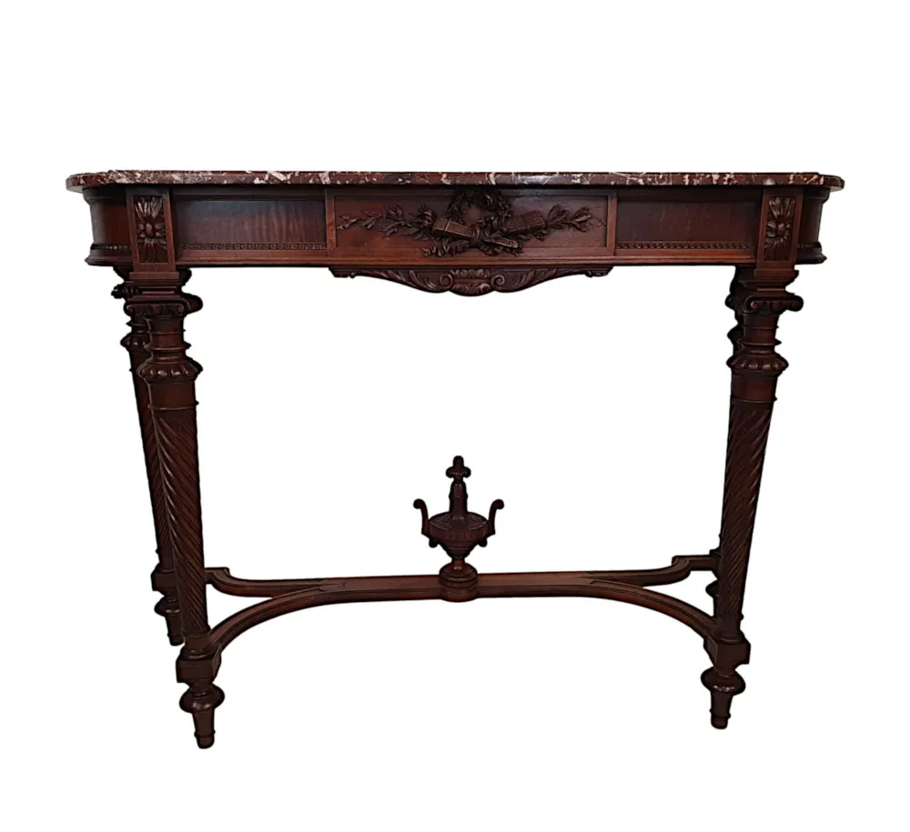  A Lovely Early 20th Century Marble Top Console Table