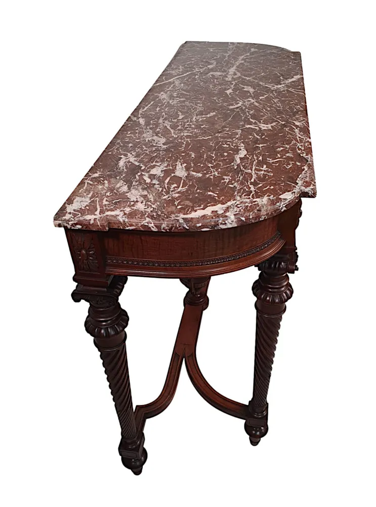  A Lovely Early 20th Century Marble Top Console Table