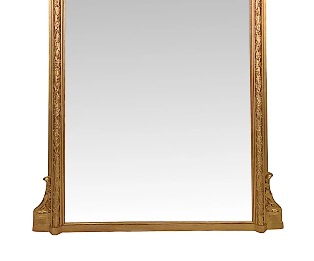 A Stunning 19th Century Large Giltwood Dressing or Hall Mirror