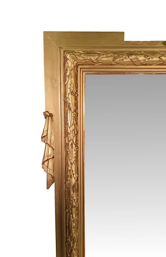 A Stunning 19th Century Large Giltwood Dressing or Hall Mirror